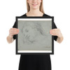 Head of a Woman (recto); Head of a Child, Study of Children's Forearms (verso) - Ciro Ferri - 1634–89 - Photo Paper Framed Poster Museum quality 7796316