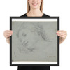 Head of a Woman (recto); Head of a Child, Study of Children's Forearms (verso) - Ciro Ferri - 1634–89 - Photo Paper Framed Poster Museum quality 7796316