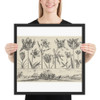 Horizontal Panel with a Row of Flowers Above a Frieze with a Battle Scene in a Landscape, from Livre Nouveau de Fleurs Tres-Util - Nicolas Cochin - 1645 - Matte Paper Framed Poster Museum quality 7794557