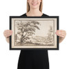 Framed Landscape with a View of Castel Durante with a Figure Holding an Inscribed Plaque in the Foreground - Ercole Bazicaluva - 1600–1638 - Matte Paper Framed Poster Museum quality 7794839