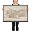 Landscape Study: Surburbs of Rome - Giovanni Francesco Grimaldi - 1606–80 - Matte Paper Framed Poster Museum quality 7795798