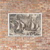 Three Caravels in a Rising Squall with Arion on a Dolphin from The Sailing Vessels - Pieter Bruegel the Elder - 1561–65 - Matte Paper Framed Poster Museum quality 7796199