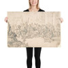 Saint Benedict Receiving a Warrior (recto); Sketch of Crowded Narrative Scene (verso) - Anonymous, Italian, Roman-Bolognese, 17th century - 17th century - Photo Paper Poster Museum quality 7797789