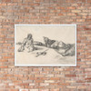 A Seated Shepherd with His Dog and Sheep - Jean-François Millet - 1830–75 - Matte Paper Framed Poster Museum quality 7797990