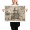 Armed Three-master with Daedalus and Icarus in the Sky from The Sailing Vessels - Pieter Bruegel the Elder - 1561–65 - Matte Paper Framed Poster Museum quality 7796232