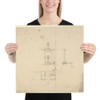 Design for a Machine to Raise and Lower Machinery - Anonymous, German, 19th century - 19th century - Photo Paper Poster Museum quality 7799627
