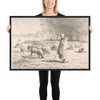 A Shepherdess with Her Flock - Jean-François Millet - ca. 1852 - Matte Paper Framed Poster Museum quality 7797992