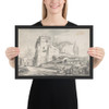 Italian Country House Beside a Road - Jean-Baptiste Lallemand - n.d. - Matte Paper Framed Poster Museum quality 7798387
