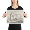 Italian Country House Beside a Road - Jean-Baptiste Lallemand - n.d. - Matte Paper Framed Poster Museum quality 7798387