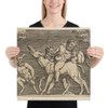 Two satyrs placing Silenus on a braying mule and a third satyr at left - Anonymous, Italian, 16th to early 17th century - ca. 1515–1600 - Paper Poster Museum quality 7795365