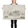 A Port near Venice: Chioggia (?) - Giacomo Guardi - 1764–1835 - Matte Paper Framed Poster Museum quality 7795691