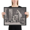 The Washerwoman - Charles Nicolas Cochin I - 1739 - Matte Paper Framed Poster Museum quality 7797588