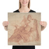 Seated Sibyl and Attendant Genius (recto); Study of the Head of a Horse in Profile (verso) - Pirro Ligorio - ca. 1540 - Photo Paper Poster Museum quality 7795451