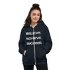 Believe. Achieve. Succeed. - Unisex Flex Fleece Zip Hoodie Motivational quotes 7800893