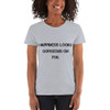 Happiness looks gorgeous on you. - Ladies Cotton Short Sleeve T-Shirt Motivational quotes 7800601