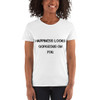 Happiness looks gorgeous on you. - Ladies Cotton Short Sleeve T-Shirt Motivational quotes 7800601