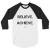 Believe. Achieve. Succeed. - Poly-Cotton 3/4 Sleeve Raglan Shirt Motivational quotes 7801024