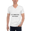Let things fall into place. - Unisex Short Sleeve V-Neck Jersey Tee Motivational quotes 7801186