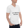 Let things fall into place. - Unisex Short Sleeve V-Neck Jersey Tee Motivational quotes 7801186