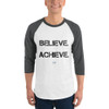 Believe. Achieve. Succeed. - Unisex Fine Jersey Raglan Tee Motivational quotes 7801302
