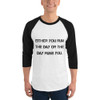 Either you run the day or the day runs you. - Unisex Fine Jersey Raglan Tee Motivational quotes 7811549