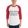 Either you run the day or the day runs you. - Unisex Fine Jersey Raglan Tee Motivational quotes 7811549