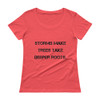 Storms make trees take deeper roots. - Ladies Sheer Scoopneck T-Shirt Motivational quotes 7810330