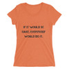 If it would be easy, everybody would do it. - Ladies' Triblend Short Sleeve T-Shirt Motivational quotes 7811093