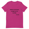 Beauty is power; a smile is its sword. - John Ray - Unisex Short Sleeve Jersey T-Shirt Motivational quotes 7810406