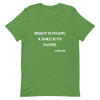Beauty is power; a smile is its sword. - John Ray - Unisex Short Sleeve Jersey T-Shirt Motivational quotes 7810406