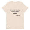 Beauty is power; a smile is its sword. - John Ray - Unisex Short Sleeve Jersey T-Shirt Motivational quotes 7810406