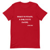 Beauty is power; a smile is its sword. - John Ray - Unisex Short Sleeve Jersey T-Shirt Motivational quotes 7810406