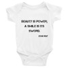 Beauty is power; a smile is its sword. - John Ray - Infant Baby Rib Bodysuit Motivational quotes 7811350