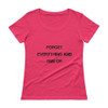 Forget everything and run or - Ladies Sheer Scoopneck T-Shirt Motivational quotes 7815922