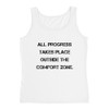 All progress takes place outside the comfort zone. - Ladies Missy Fit Ringspun Tank Top Motivational quotes 7815478
