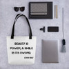 Beauty is power; a smile is its sword. - John Ray - Tote Motivational quotes 7815823