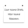 Last name Ever, first name Greatest. - Photo Paper Poster Funny quotes 7816688