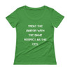 Treat the janitor with the same respect as the CEO. - Ladies Sheer Scoopneck T-Shirt Motivational quotes 7815842