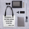 The secret of getting ahead is getting started. - Mark Twain - Tote Motivational quotes 7815488
