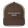 You are one in a melon. - Retro Trucker Cap Funny quotes 7820265