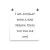 I am actually quite a nice person. Until you piss me off! - Paper Poster Funny quotes 7818532