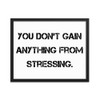 You don't gain anything from stressing. - Matte Paper Framed Poster Motivational quotes 7814041