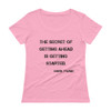 The secret of getting ahead is getting started. - Mark Twain - Ladies Sheer Scoopneck T-Shirt Motivational quotes 7815898