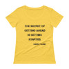 The secret of getting ahead is getting started. - Mark Twain - Ladies Sheer Scoopneck T-Shirt Motivational quotes 7815898