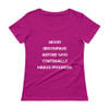 Never discourage anyone who continually makes progress. - Ladies Sheer Scoopneck T-Shirt Motivational quotes 7815840