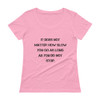 It does not matter how slow you go as long as you do not stop. - Ladies Sheer Scoopneck T-Shirt Motivational quotes 7815733