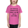 The trophy is earned in the hours that no one is watching. - Youth Lightweight Fashion T-Shirt Motivational quotes 7815613