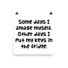 Some days I amaze myself. Other days I put my keys in the fridge. - Paper Poster Funny quotes 7819078