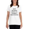 Never discourage anyone who continually makes progress. - Ladies Cotton Short Sleeve T-Shirt Motivational quotes 7814721