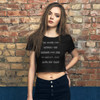 The more you weight, the harder you are to kidnap. Stay safe, eat cake! - Women's Crop Tee Funny quotes 7827056